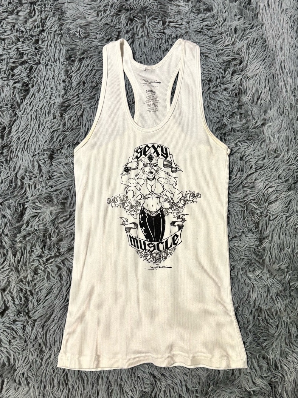 Iron Asylum White Racerback Tank